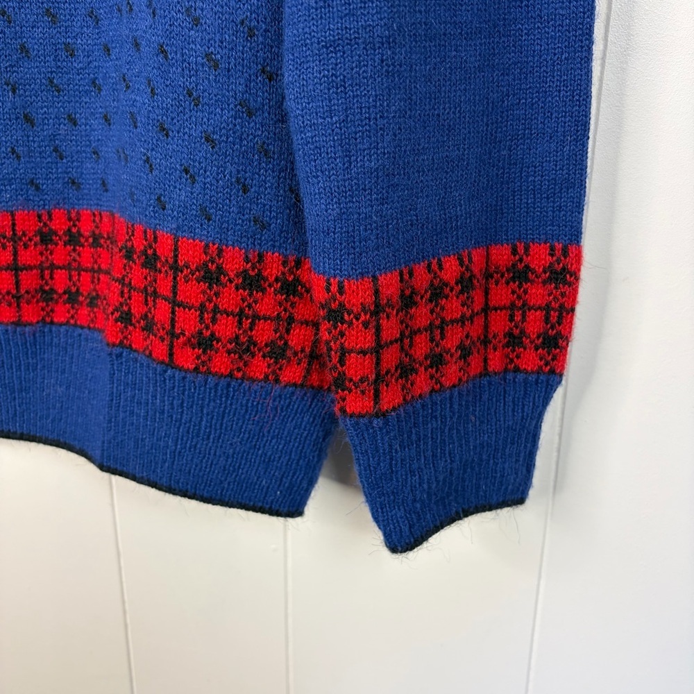Vintage Scottie Dog Sweater Small Blue Scottish Terrier Dog Novelty Graphic Knit - Picture 6 of 11